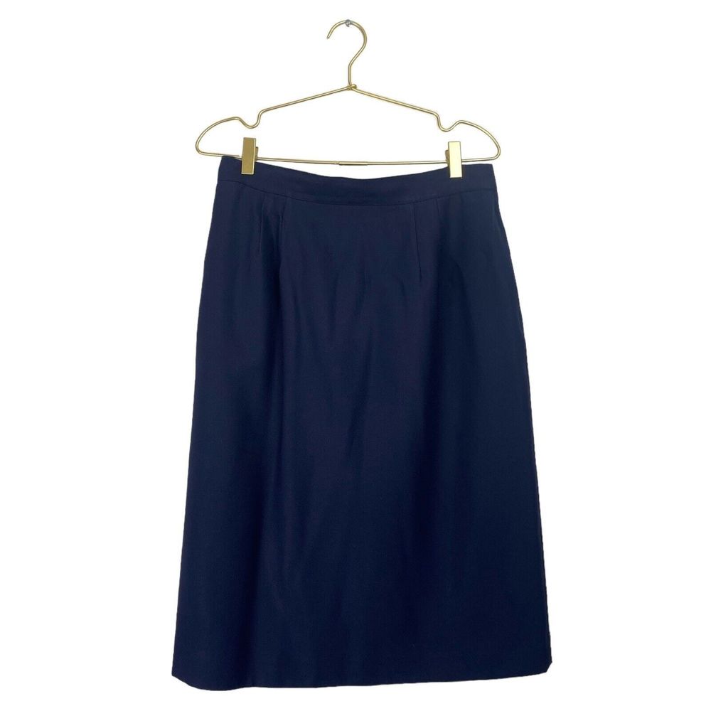 Valerie Stevens Skirt Women's Size 14 Blue Career Lined Straight Back Slit 0309